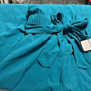 Teal Palazzo Pants Women’s Sizes XS or SMALL Officewear Basket Waist Pockets NEW